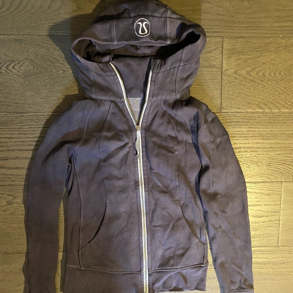 Lilac+White Lululemon Zip Up Hoodie